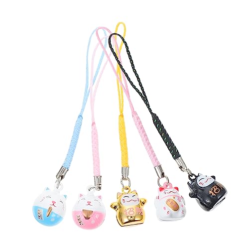 Yardenfun Glückskatze Anhänger Aus Mit Glocke Cartoon Schlüsselanhänger Und Taschen Deko Glücksbringer Für Handys Autos Und Haustiere Farbvariationen Enthalten von Yardenfun