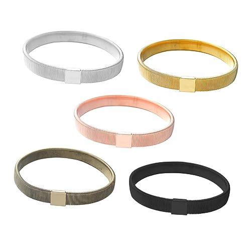 Yardenfun 5Stücke Herren Armband Teiliges Verstellbares Armband Metall Elastisches Armkettchen Gemischten Farben für Besondere Anlässe Praktische von Yardenfun