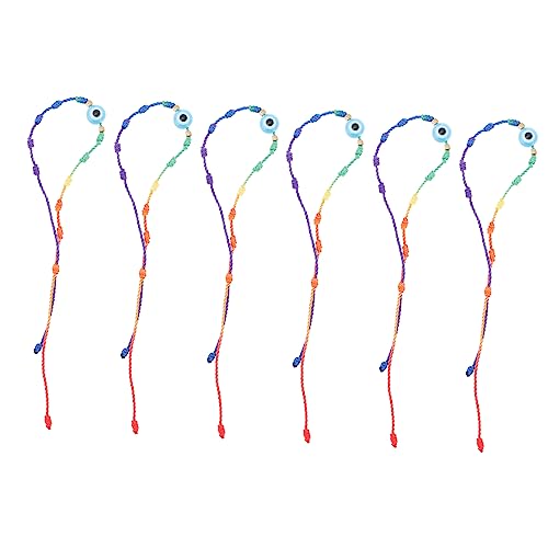 Yardenfun 6 Stück Teiliges Armbandset für Frauen Handgefertigte Geflochtene Regenbogenarmbänder mit Bösem Auge Stylisches und Wasserdichtes Schmuckstück für von Yardenfun