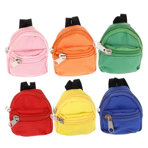 Yardenfun 6 Stück Teiliges Mini Rucksack für Puppen Robustem Canvas Leichter Kleiner Rucksack Zubehör für Mädchen Vielseitig für Puppenhaus und Fantasiespiele von Yardenfun