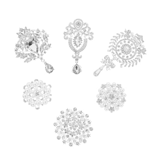 Yardenfun 6 Stücke Hochzeitsbrosche Damen Strass Perlen Intarsien Broschen Anstecknadel für Abendkleider Silber Legierung für Feierlichkeiten und Besondere Anlässe Yardenfun 6 Stücke Hochzeitsbrosche Damen Strass Perlen Intarsien Broschen Anstecknadel für Abendkleider Silber Legierung für Feierlichkeiten und Besondere Anlässe von Yardenfun