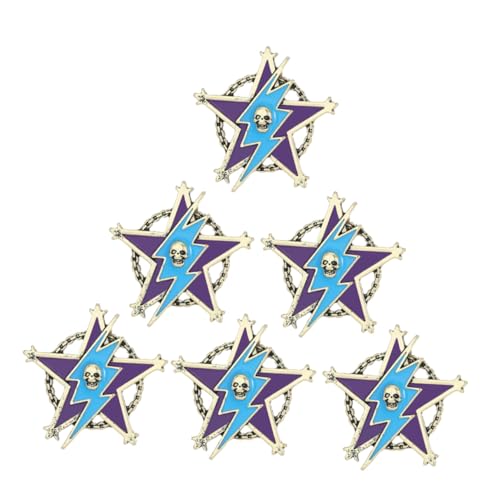 Yardenfun 6 Stück Teiliges Vintage Five-pointed Star Anstecknadel Retro Metallbrosche mit Stilvollem Sternmotiv für Herrenjacken Anzüge Rucksäcke Komfortabler Kompakter Schmuck für Alltag von Yardenfun