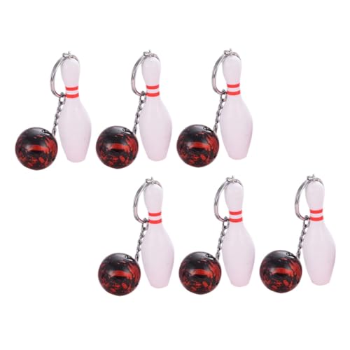 Yardenfun 6Stücke Bowling Schlüsselanhänger Sportmotiv Schlüsselanhänger Zufälligen Farben für Taschen Schlüssel oder Dekoration Perfektes für Bowling Fans von Yardenfun