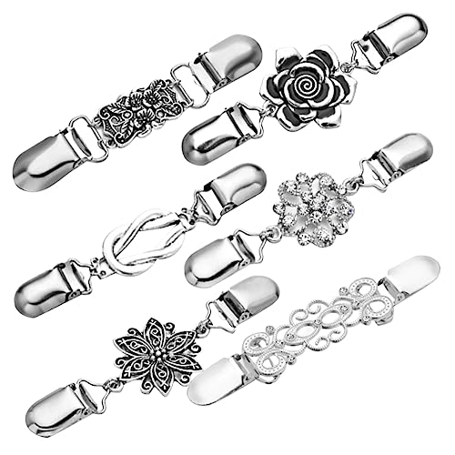 Yardenfun 6Stücke Teiliges Blumenkragen Clips für Strickjacken Hochzeitskleider Pullover Vintage Clip Kette für Formelle Informelle Anlässe Elegantes Accessoire von Yardenfun