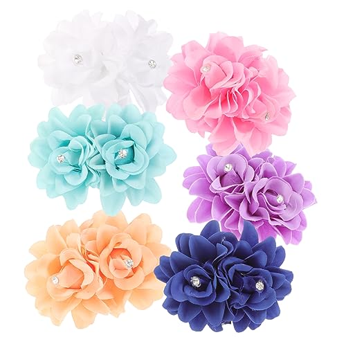 Yardenfun 6stücke Teiliges Blumen-haarclips Mit Strass Für Hochzeiten Und Anlässe Duale Haarspangen Helllila Wasserblau Für Bräute Und Tanzaufführungen von Yardenfun