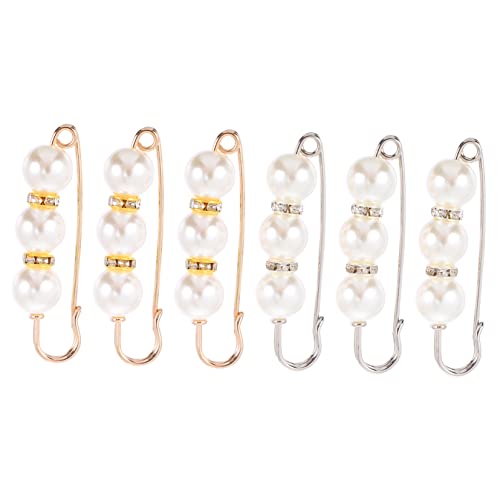 Yardenfun 6stücke Perlen Brosche Set Dekorative Broschen Aus Kunstperlen Und Legierung Für Damen Cardigan Broschen Pulloverbroschen Anstecknadel von Yardenfun
