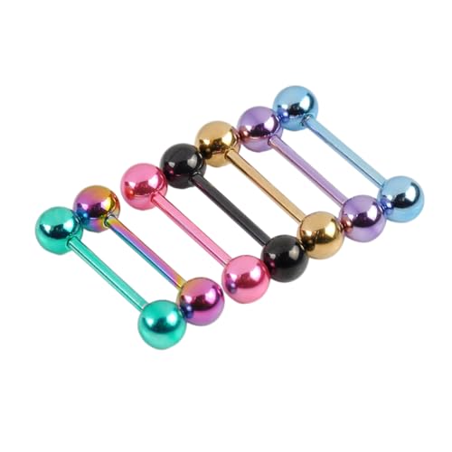 Yardenfun 7 Stück Teiliges Zungenpiercing mit Doppelseitigem Dumbbell Design Gerader Barbell Stab Rostfrei Hautfreundlich Langlebig Geeignet für Damen und Besondere Anlässe Wie Muttertag von Yardenfun