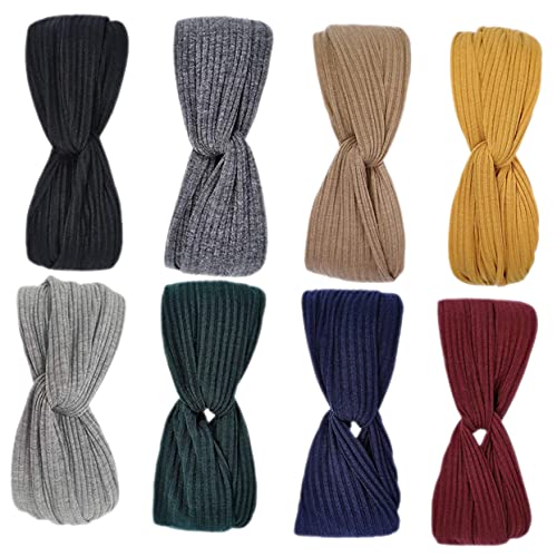 Yardenfun 8 Stck Teiliges Stretchy Turban Stirnband Elastisch Schweißabsorbierend Atmungsaktiv Vielseitig für Yoga Laufen Workout Leichte Damen Haarbänder in Farben von Yardenfun