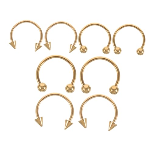 Yardenfun 8 Stück Edelstahl Nasenring C Förmiges Septum Piercing Schmuck Teiliges Goldfarbene Kugelspitzen Vielseitig als Ohrstecker und Piercing für Damen und Herren Yardenfun 8 Stück Edelstahl Nasenring C Förmiges Septum Piercing Schmuck Teiliges Goldfarbene Kugelspitzen Vielseitig als Ohrstecker und Piercing für Damen und Herren von Yardenfun