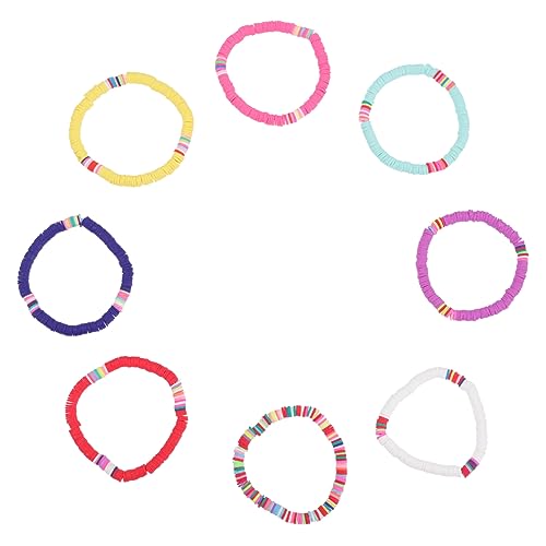 Yardenfun 8 Stück Keramik Armbänder Sommer Ton Armbänder Sommer Armbänder Perlen Armbänder Perlen Armbänder Stapelbare Armbänder Für Frauen Bunte Armbänder von Yardenfun