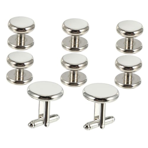 Yardenfun 8 Stück Teiliges Manschettenknöpfe Set Herren Runde Stilvolle Tuxedo Manschettenknöpfe mit Emaille für Französische Hemden Kratzfestes Langlebiges Accessoire für Business von Yardenfun
