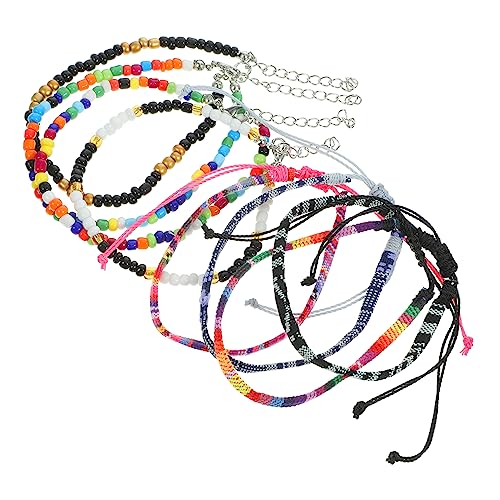 Yardenfun 8Stücke Böhmische Fußkettchen für Damen Verstellbare Knöchel Schmuck für Teenager Robuste Langlebige Strand Fußkettchen mit Geschmeidigem Material von Yardenfun
