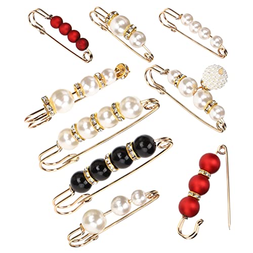 Yardenfun 9stücke Schalclip Für Damen Strickjacke Broschenclip Kleidungsclip Modeschmuck Mit Perlen Schmuckverschluss Für Kragen Und Schal Anstecknadel Für Kleidung von Yardenfun
