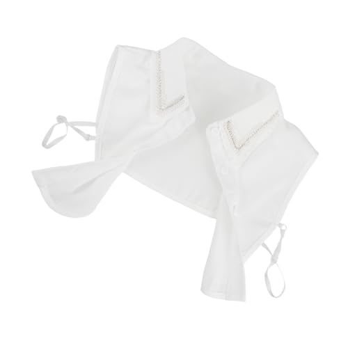 Yardenfun Abnehmbare Damen Blusenkragen mit Schmucksteinen und Perlen Modischer Fake Krageneinsatz Weißer Schmuckkragen für Blusen und Pullover Elegant für Casual und Festliche Anlässe von Yardenfun