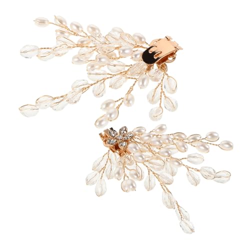 Yardenfun Abnehmbare Strass Schuhclips mit Künstlicher Perlenblume Handgefertigte Stilvolle Schuhschnallen für Damen Leichte Vielseitige Brautschuh dekoration Goldfarbene Accessoires von Yardenfun