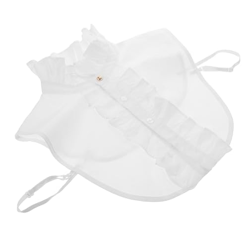 Yardenfun Falscher Kragen Für Damen Rüschenkragen Mit Plissee-design Abnehmbarer Lagenkragen Tüllkragen Zum Übereinanderlegen Dekoratives Hemd-accessoire Für Saisonales Styling von Yardenfun