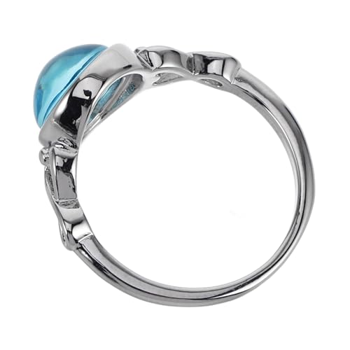 Yardenfun Mondsteinring Ovaler Glasring Für Damen Minimalistisches Design Aus Kupfer Und Für Hochzeiten Verlobungen Schmuck Für Frauen Mädchen von Yardenfun