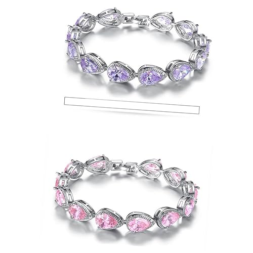 Yardenfun Zirkonia Armband Für Damen Elegantes Glänzendes Geschenkarmband Für Freundinnen Familie Und Geliebte Für Geburtstage Und Besondere Anlässe Rosa von Yardenfun