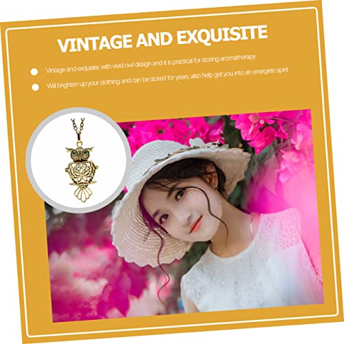 Yardenfun Aromatherapie Halskette Damen Vintage Owl Anhänger Kette mit Offenem Duftball Spirituelle Schmuck für Frauen Pullover Kette Langlebig und Dekorativ von Yardenfun