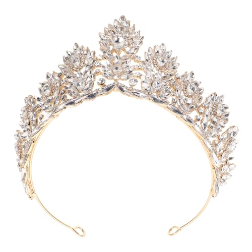 Yardenfun Barocke Queen Crown Haarschmuck für Damen Filigrane Braut Tiara mit Weißen Strasssteinen Leichtes und Komfortables Design für Hochzeiten Geburtstage und Festliche Anlässe von Yardenfun