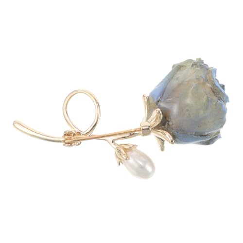 Yardenfun Blaue Rosenbrosche Leichte Dekorative Blütennadel Kompakt und Reisetauglich Vielseitiges Schmuckaccessoire für Damen Passend zu Anzügen Pullovern und Schals bei Arbeit Reisen und von Yardenfun
