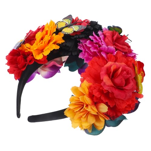 Yardenfun Blumenkrone Für Mädchen Mexikanische Hüte Für Frauen Mexikanische Blumen Für Haare Mexikanische Blumenkrone Kronen Für Blumenarrangements Rave Accessoires Für Frauen von Yardenfun