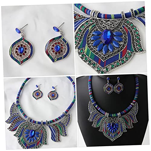 Yardenfun Bohemian Schmuckset Damen Ethnischer Stil Halskette und Ohrringe Set Chunky Design Modisch für Party Hochzeit Strand Prom von Yardenfun