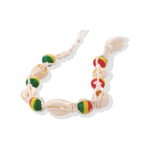 Yardenfun Boho Fußkettchen Damen Bunte Holzperlen Muschel Knöchel Kette Handgefertigt Gestrickt Modischer Sommer Schmuck Strand Accessoire für Frauen von Yardenfun
