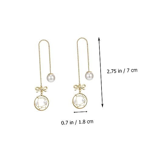 Yardenfun Bowknot Ohrhänger mit Perlen Legierungs Ohrringe Ohraccessoires für Damen Langlebig Allergiefrei Stilvoller Schmuck für Besondere Anlässe von Yardenfun