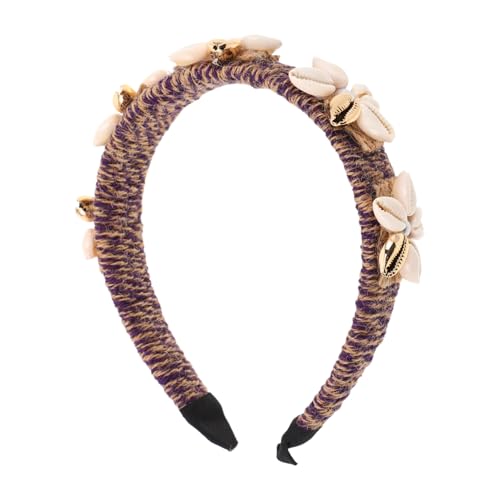 Yardenfun Breiter Perlenschal mit Muschel Elementen Eleganter Haarreifen für Frauen und Mädchen für Hochzeiten Strandurlaube und Sommerveranstaltungen von Yardenfun