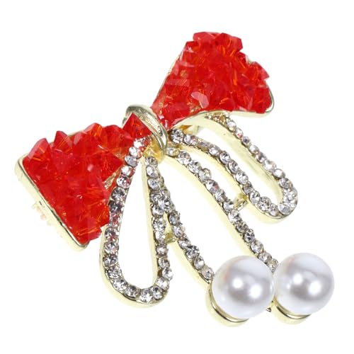 Yardenfun Brosche Damen Schleife mit Funkelnden Strasssteinen Anstecknadel für Kleidung und Mäntel Vielseitiger Schmuck für Kleider Schals und Taschen Legierungspin Vintage Inspiriert von Yardenfun