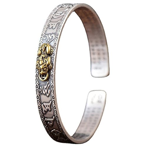 Yardenfun Herrenarmband Aus Kupfer Offener Manschettengriff Herz-design Verstellbar Für Männer Religiöse Handgelenkkette Trendiges Armband Charm-armreif von Yardenfun