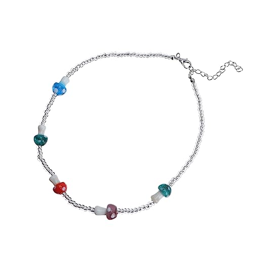 Yardenfun Bunte Pilz halskette Damen Anhänger Kreatives Design Trendiger Schmuck für Party und Alltag Einzigartiger Dekorativer Halsschmuck Reizvolle Geschenkidee für Frauen von Yardenfun