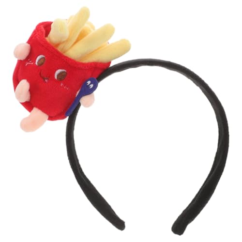 Yardenfun Cartoon-lustiger Pommes-Frites-Kopf-Knopf Knebel-Stirnband Cartoon-Kopfbedeckung Kreativer Kopfschmuck mit Chips Design Haarreif mit Chips Design Cosplay-Stirnband von Yardenfun