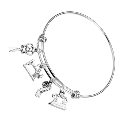 Yardenfun Charm Armband für Frauen mit Nähmaschinen Symbol Rostfrei Hautfreundlich Modisch Leicht Langlebig für Quilting und Alltag zu Tragen von Yardenfun