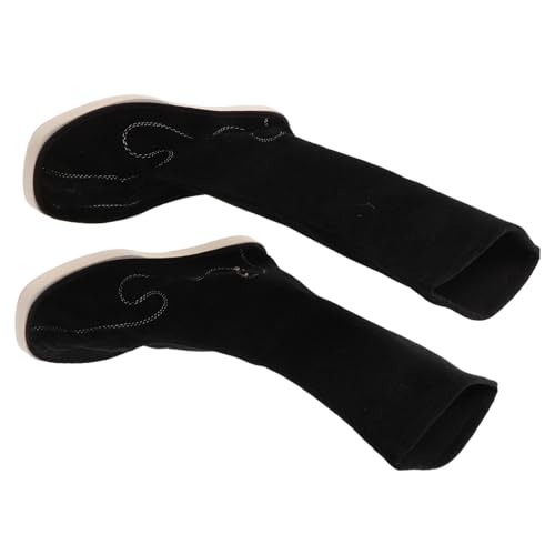 Yardenfun Chinesische Hanfu Stiefel Herren Traditionelle Performance Schuhe Antirutsch Midcalf Boots für Kung Fu Tai Chi Cosplay Schwarz von Yardenfun