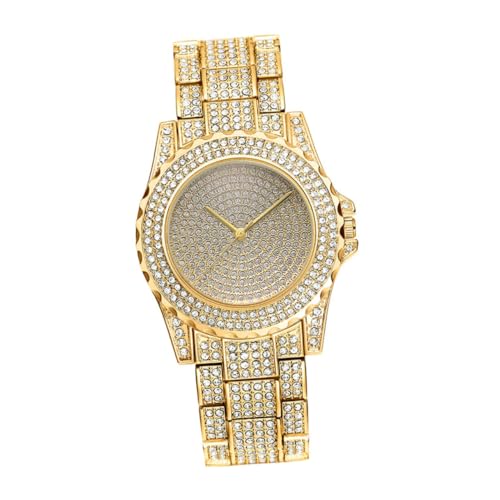 Yardenfun Damenuhr mit Diamantbesatz Quarz Legierte Armbanduhr für Frauen Minimalistisches Design Stylische Freizeit Uhr für Besondere Anlässe und Alltag von Yardenfun