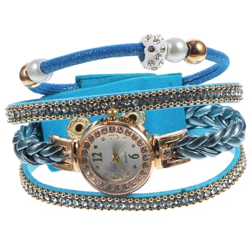 Yardenfun Mode Vintage Damen Armbanduhr Mit Perlendesign Stilvolle Quarz-Uhr Für Geeignet Als Geburtstagsgeschenk Mit Pu-Lederband von Yardenfun