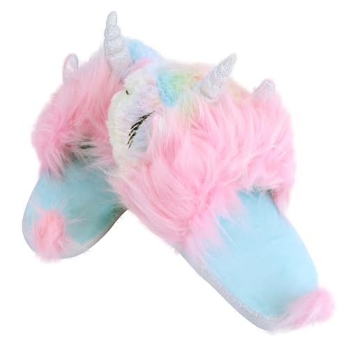 Yardenfun Damen Hausschuhe Einhorn Design Flauschige Baumwollpantoffeln Warm Rutschfeste Sohle Herbst Winter Indoor Pantoffeln von Yardenfun