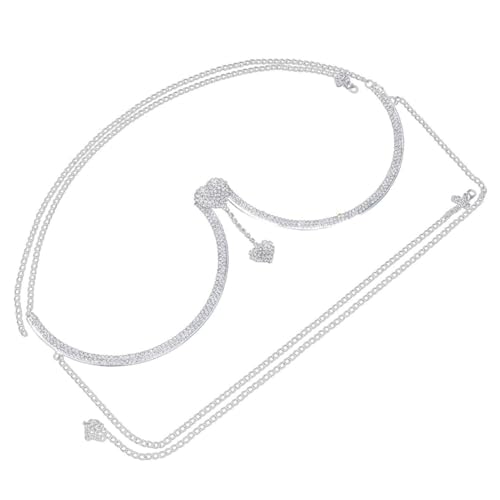 Yardenfun Damen Herz Anhänger Brustkette Körperkette Schmuck für Festivals Partys Nachtclubs Atemberaubendes Design für Selbstbewusstsein von Yardenfun