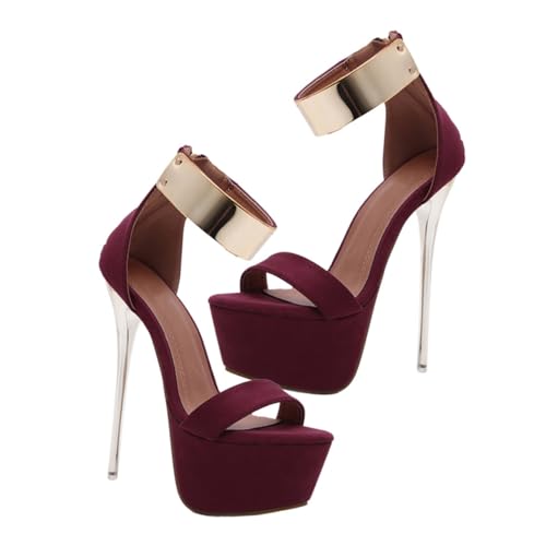 Yardenfun Damen High Heel Sandalen Schwarze Absatz Sommer Kühlend Kreatives Design Rutschfeste Sohle Stilvolle Schuhe für Strand und Alltag von Yardenfun