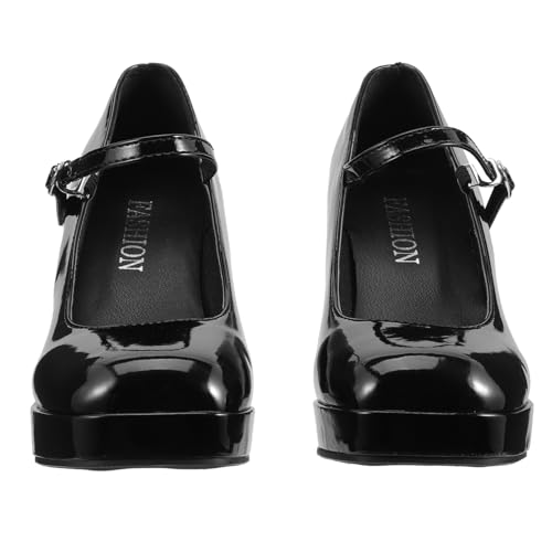 Yardenfun Damen High Heels aus Schwarz Plateau Pumps mit Blockabsatz Leichte Bequeme Schuhe für Alltag Party und Büro Damenschuhe von Yardenfun