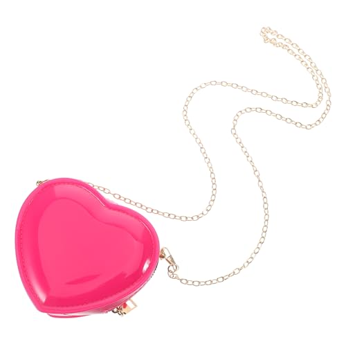 Yardenfun Herzförmige Kleiner Geldbörse für Damen Süße Clutch PVC mit Reißverschluss Praktische und Kosmetiktasche für Alltag und Besondere Anlässe von Yardenfun