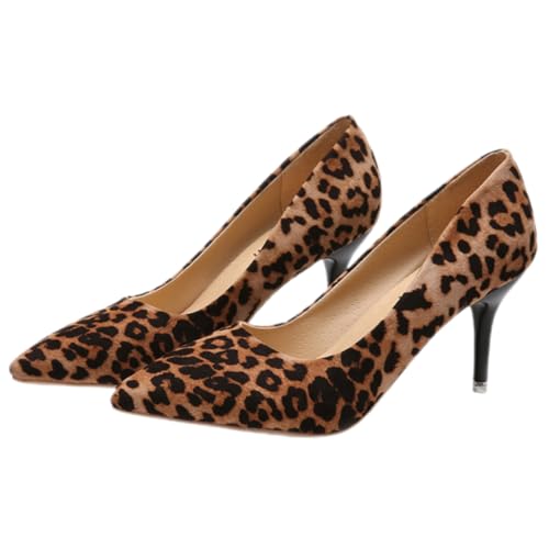 Yardenfun Damen Pumps Leopardenmuster Spitz Zehen High Heels Einzelner Absatz Modische Damenschuhe Für Party Büro Freizeit Club Tragen von Yardenfun