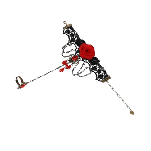 Yardenfun Damen Retro Spitze Armband mit Ring Frauenaccessoires für von Yardenfun