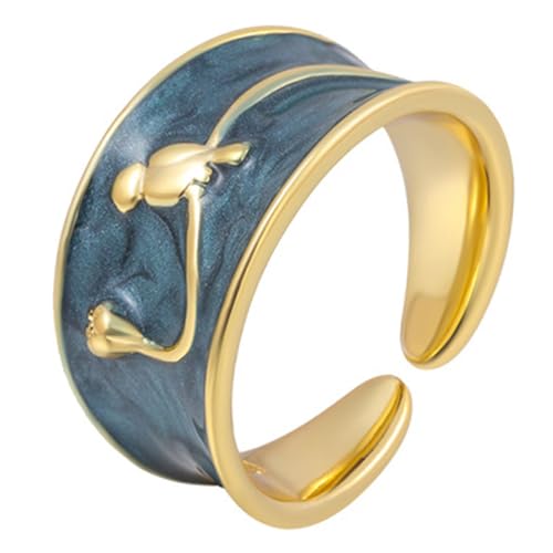 Yardenfun Metall Fingerring Für Frauen Verstellbarer Damenring Aus Kupfer Personalisierter Ringschmuck Mit Musterdesign Für Alltag Und Partys von Yardenfun