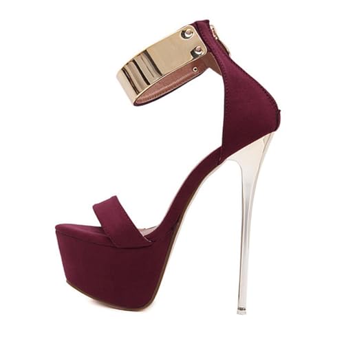 Yardenfun Damen Sandalen Schwarzer Hoher Absatz Thin Heel Rutschfest Sommer Strand Schuhe Modisch Elegant Vielseitig Kombinierbar von Yardenfun