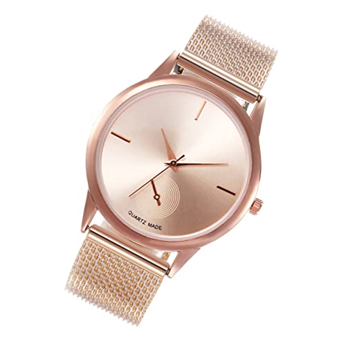 Yardenfun Damen Uhr Schmale Armbanduhr Damen Quarz Uhr Elegant Verstellbar Kunststoffband Roségold für Business und Alltag von Yardenfun