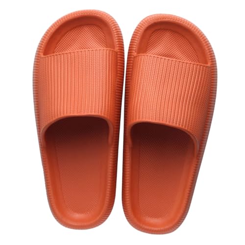 Yardenfun Damen und Herren Badeschuhe EVA Hausschuhe Rutschfest Leicht Atmungsaktiv Schnell Trocknend Komfortable Duschpantoffeln mit Dicker Sohle für Zuhause und Bad Orange von Yardenfun