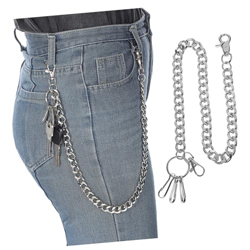 Yardenfun Distressed Hosenkette Aus Metall Hosen Schlüsselanhänger Hosenketten Mit Verschluss Robuste Taschenkette Jeans Hosendekorationen Hip Hop Hosenkette Metall Hosenkette von Yardenfun